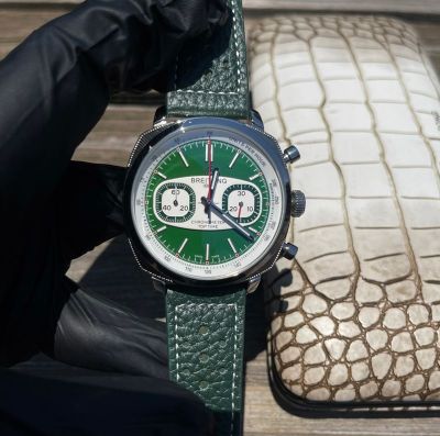 Breitling Top Time 44mm Japan Imported Movement Black/Green Face Watch